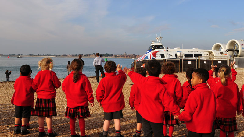 PGS students at their local beach in Portsmouth