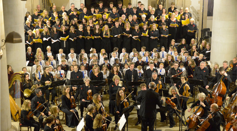 Students at Portsmouth Remembrance Concert