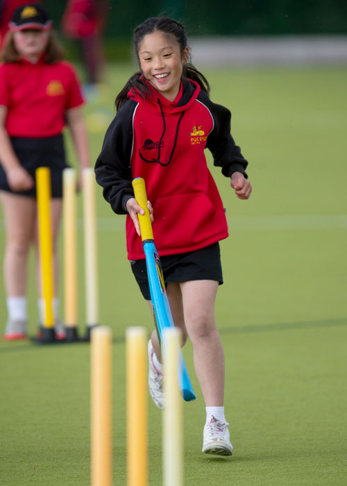 Senior sport student at PGS playing cricket
