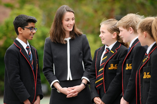 Dr Anne Cotton with Pupils